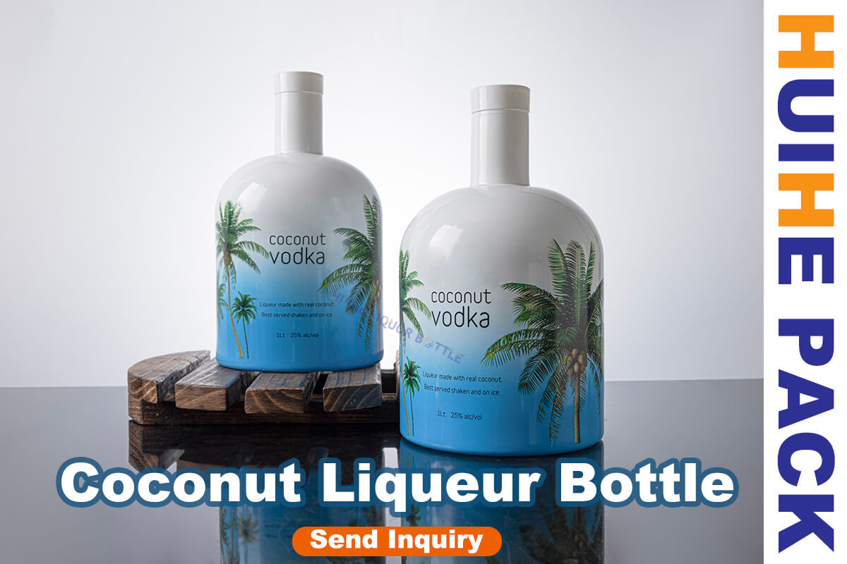 coconut liquor bottle bouteille de liqueur de noix de coco