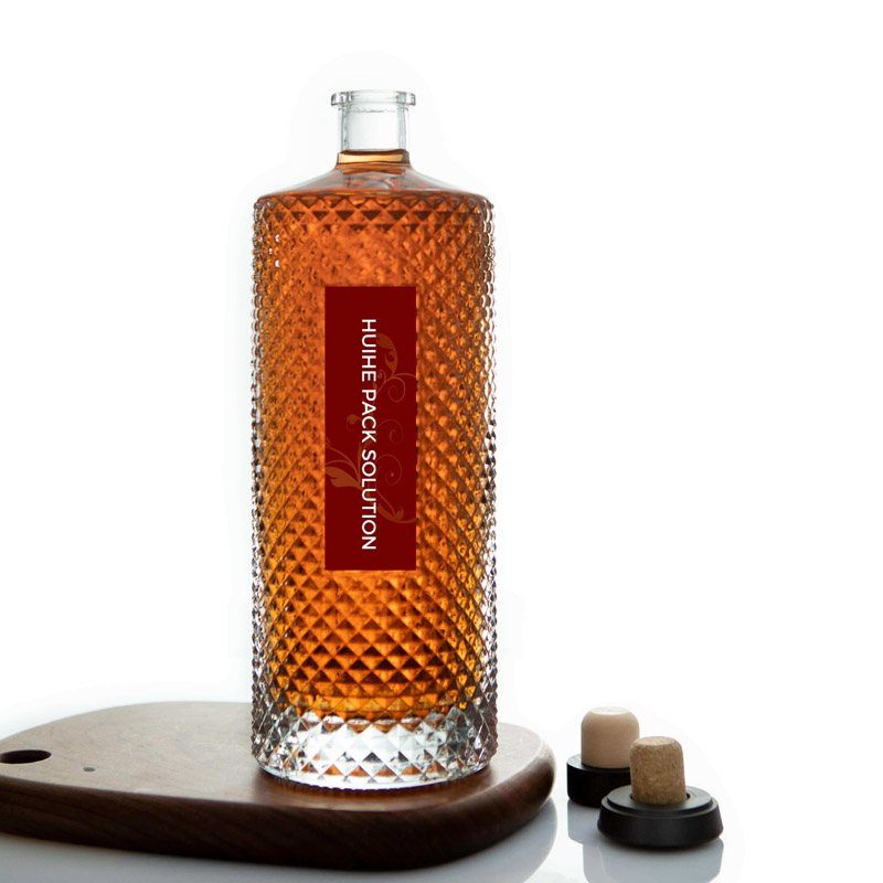 bouteille en verre d'alcool personnalis&eacute;e