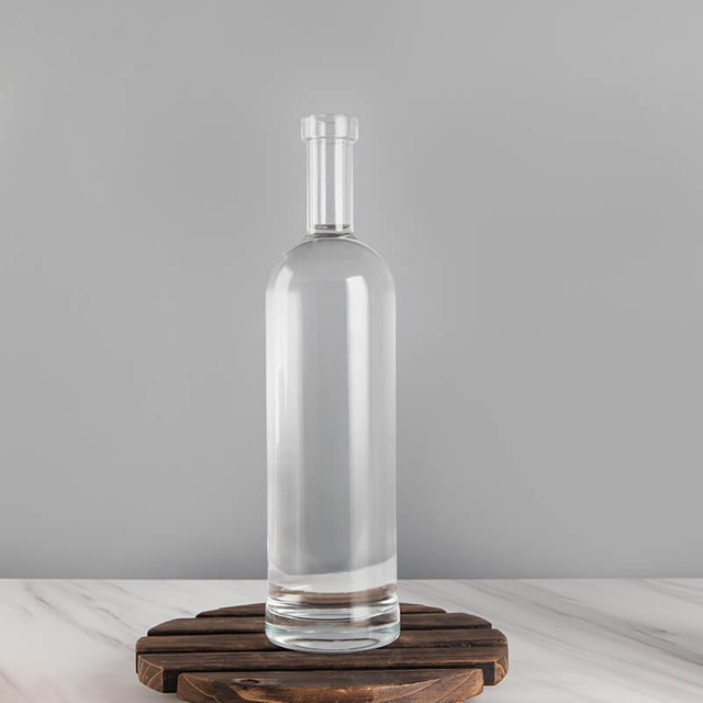 Blanc noir grand rond élancée 750 ml bouteilles en verre spiritueux