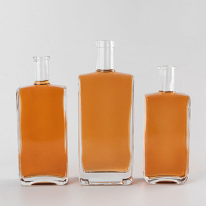 Bouteilles en verre de spiritueux carrés plats de 375 ml 500 ml 700 ml