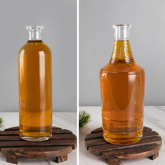 Round carré 50cl 75cl 1l bouteilles en verre de vodka à vendre