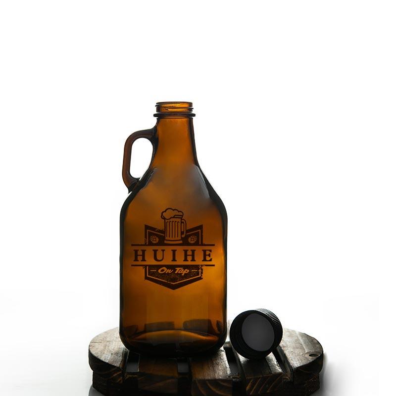 Growler en verre à bière ambré