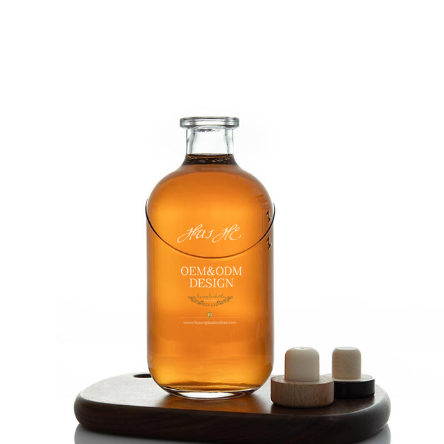 Bouteille en verre de vin doux à bouche ronde en liège