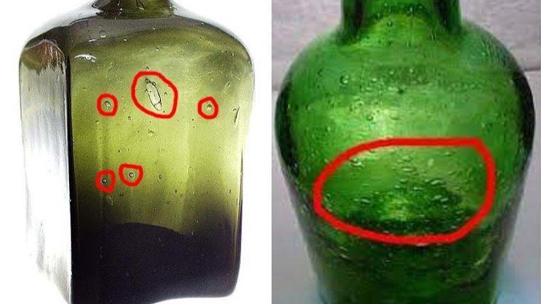 vieilles bulles de bouteille