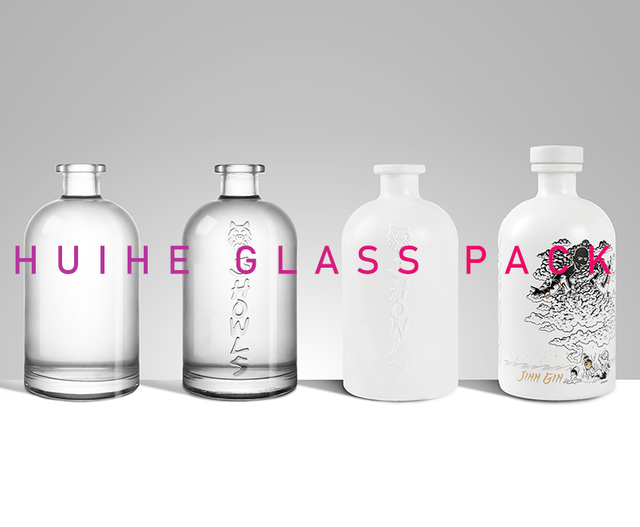 Bouteille de gin blanche élégante en relief (750 ml)