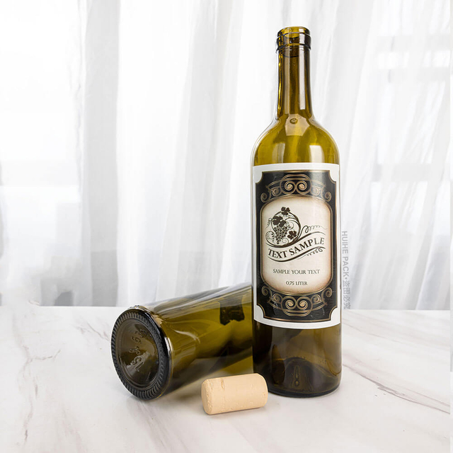 Bouteille en verre à vin de Bordeaux légère et ronde de 75 cl