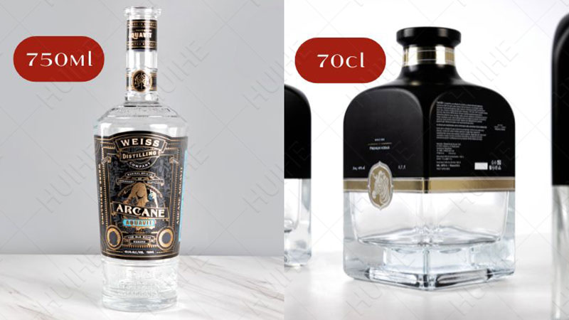 Tailles de bouteilles d'alcool de 70 cl ou 750 ml - vente en gros
