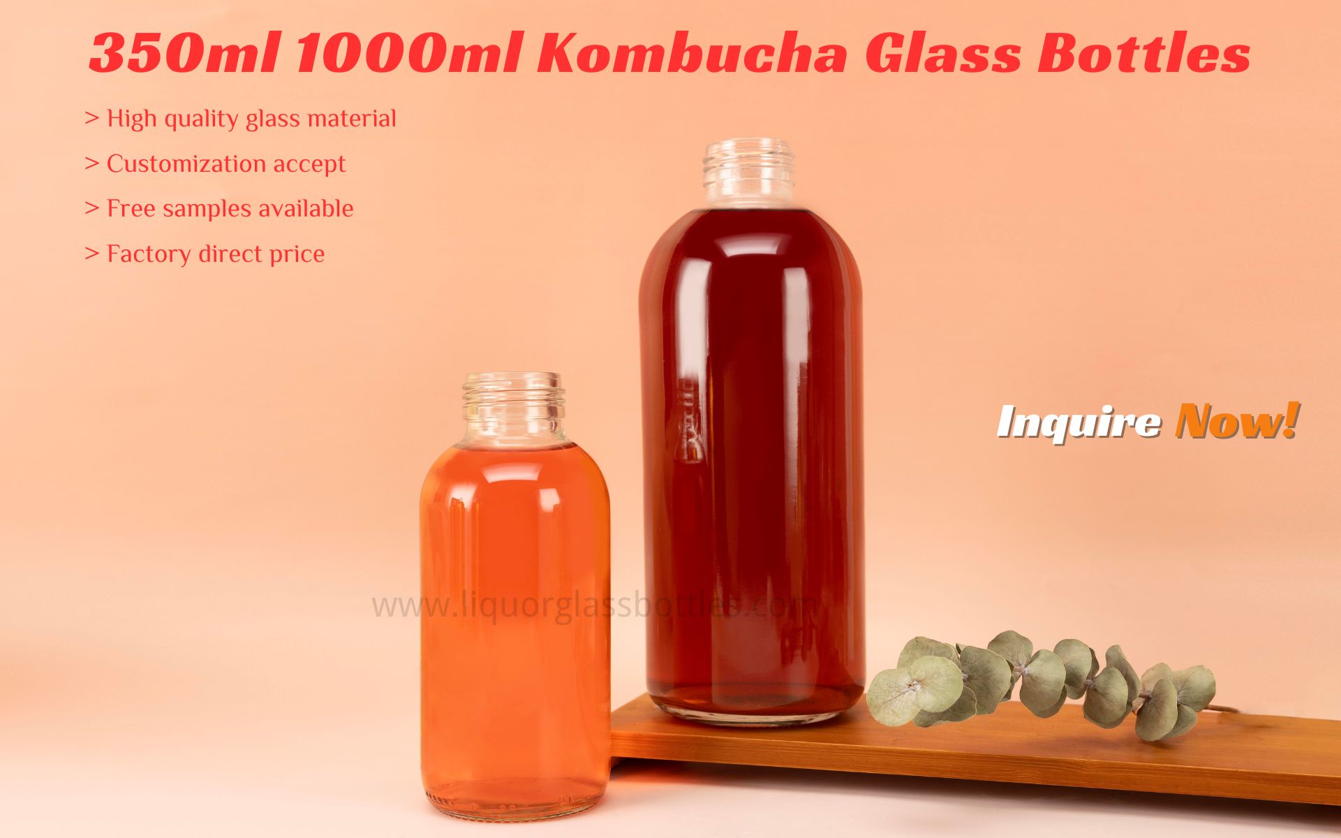 bouteille ronde en verre konbucha