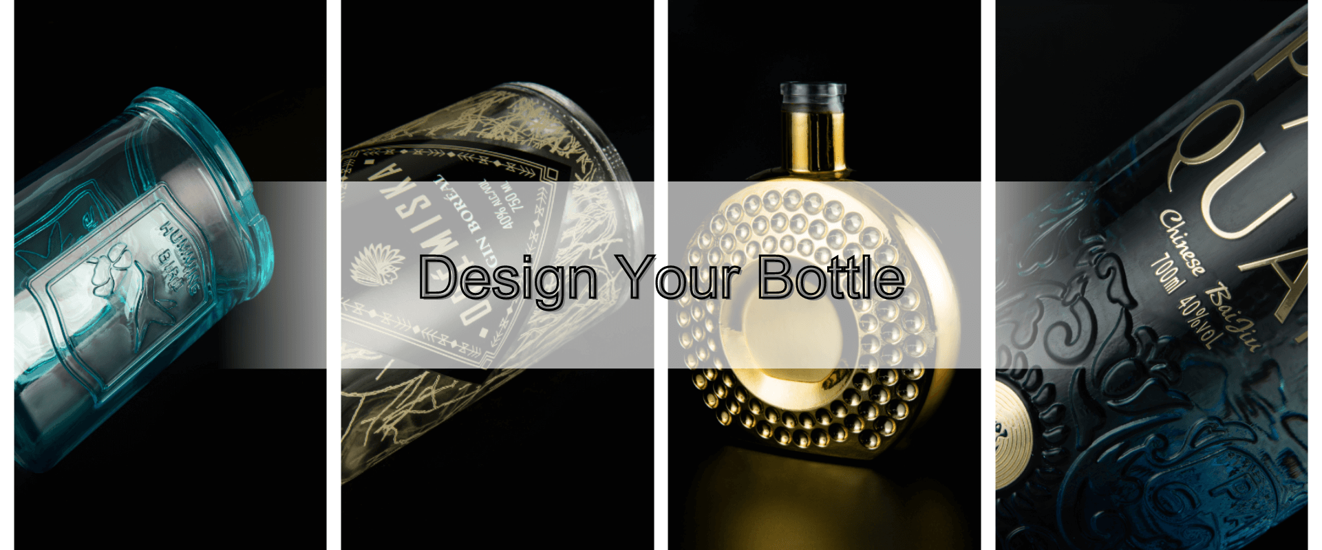 bouteille d'alcool en verre design