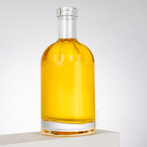 Bulbeux Cylindre d'épaule 350 ml Bouteille d'alcool en verre transparent
