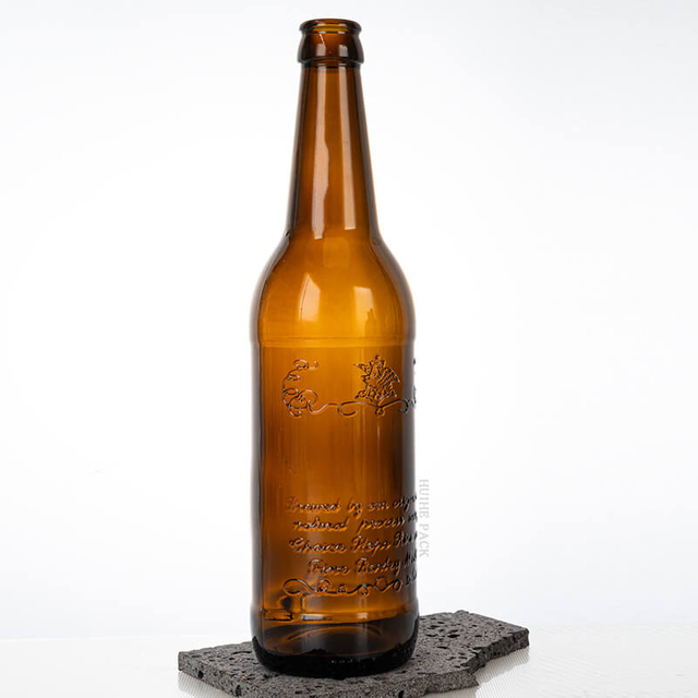 500 ml Bouteille de bière en verre à cylindre ambre avec bouchon de la couronne