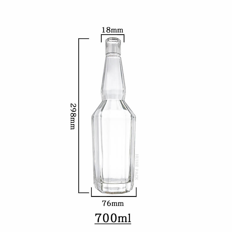 Hexagonal Angular Long Neck Liquor Abit de bouteille