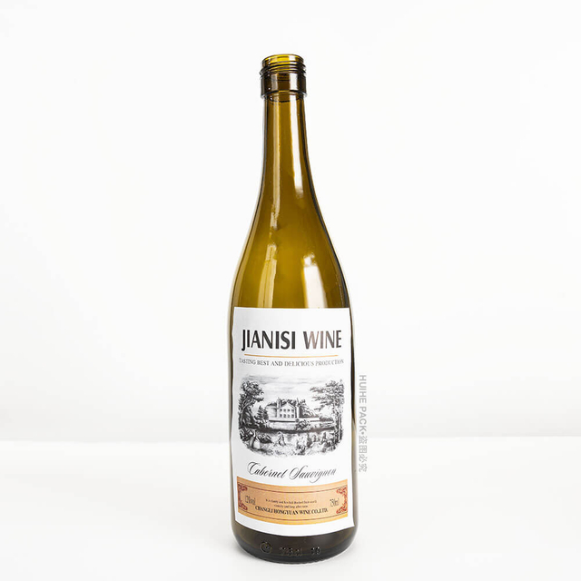 Bouteille de vin en verre de Syrah du Rhône à finition à vis profonde