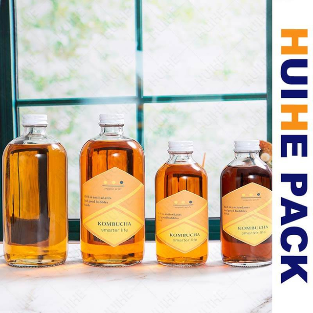 250 ml 500 ml Boston Kombucha bouteille de boisson en verre avec bouchon &agrave; vis