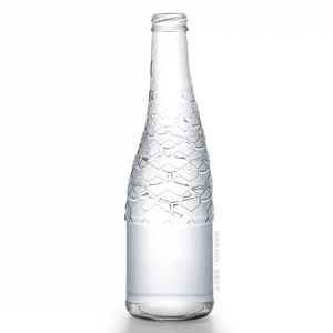 Bouteille d'eau en verre transparent de forme unique de 330 ml avec couvercle &agrave; vis