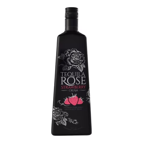 Bouteille de cr&egrave;me &agrave; la fraise et &agrave; la tequila rose de 750 ml
