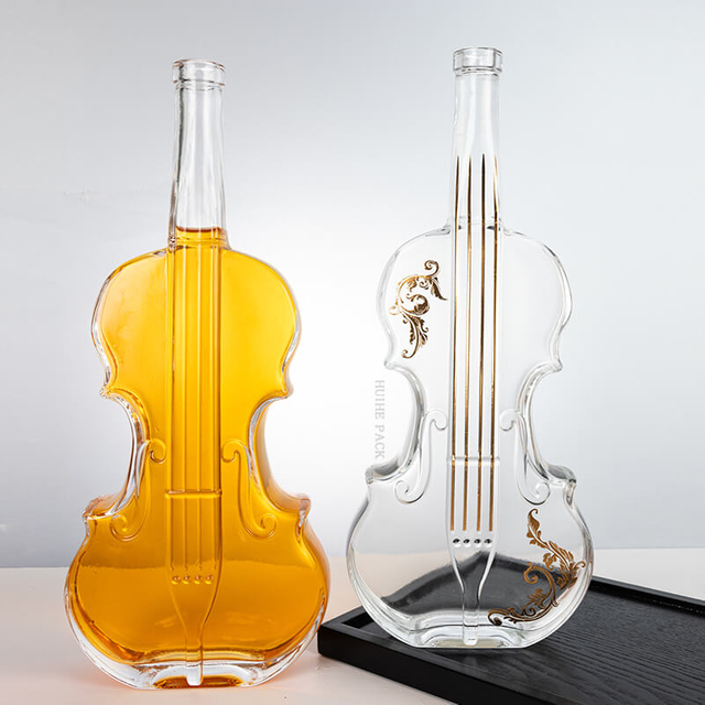 1000 ml de violon unique - bouteille d'alcool en verre en forme