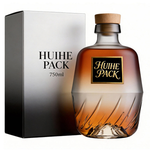 Bouteille d'orge en verre 70cl pour Vodka Rhum Gin Tequila Whisky avec finition Carnette