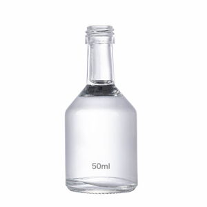 Petites bouteilles d'alcool en verre de silex transparent à col solitaire de 50 ml, en vrac