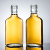 Bouteille d'alcool en verre plat en gros personnalis&eacute;e de 125 ml avec bouchon &agrave; vis