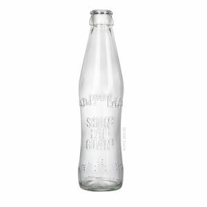 Bouteille de boisson gazeuse en verre textur&eacute; de 250 ml avec bouchon couronne