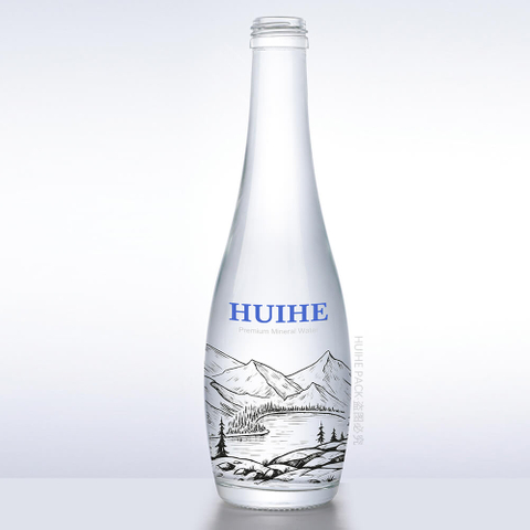 Bouteilles d'eau en verre personnalis&eacute;es de 330 ml avec logos de marque en gros