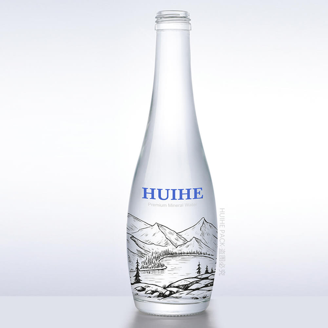 Bouteilles d'eau en verre personnalisées de 330 ml avec logos de marque en gros