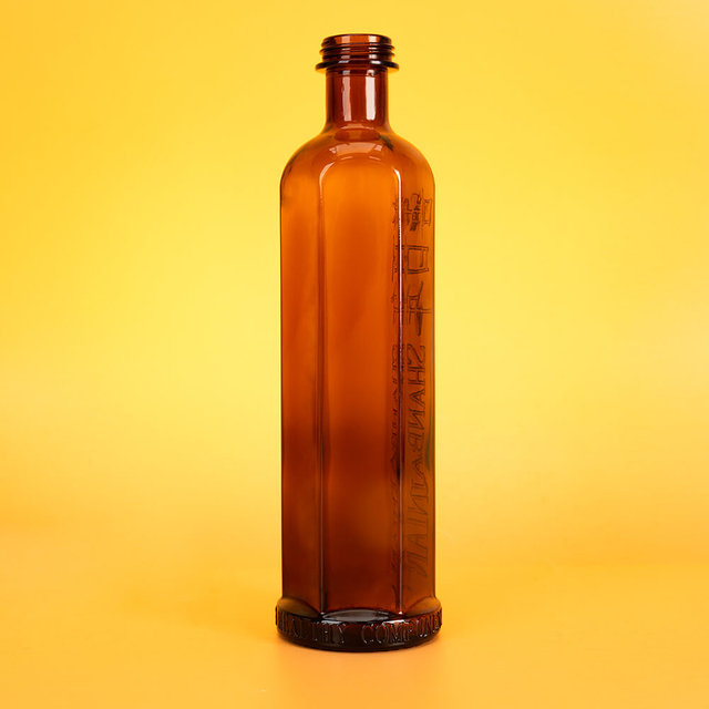 Bouteilles de whisky en verre ambré en verre ambré personnalisé