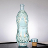 750 ml bouteille de whisky en verre transparent irr&eacute;gulier avec bouchon personnalis&eacute;
