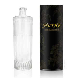Bouteille spirituelle à rayures cylindriques de 700 ml avec boîte personnalisée