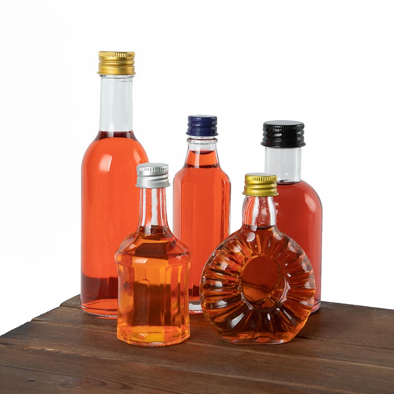 Mini bouteille d'alcool en verre avec bouchon &agrave; vis (4)