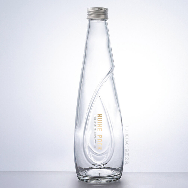 Bouteille d'eau en verre de conception unique de 330 ml, vente en gros personnalisée