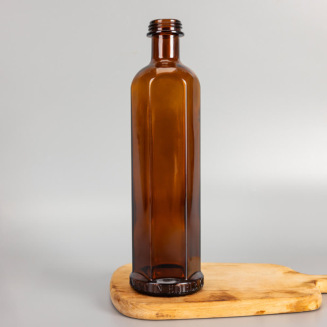 Bouteilles de whisky en verre ambré en verre ambré personnalisé