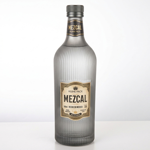 700 ml Bouteille d'alcool en verre &agrave; cylindre nerveux verticalement