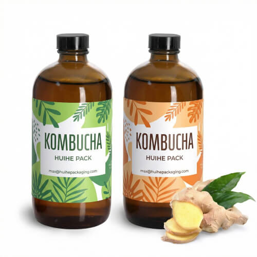 bouteilles de kombucha ambr&eacute;e de Boston
