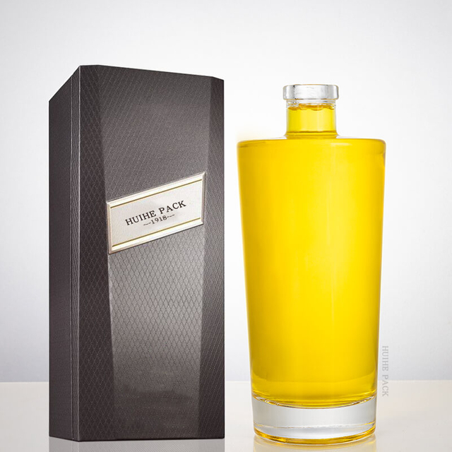 Bouteille d'alcool en verre à fond épais