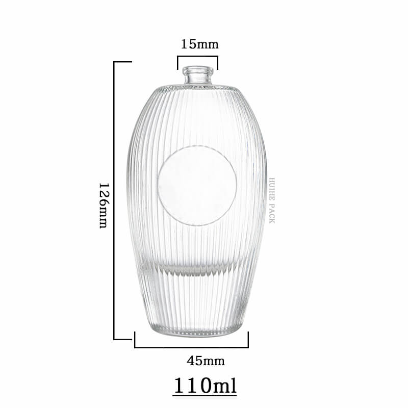 oval vertically-ribbed liquor bottle-capacity Capacité de bouteille d'alcool verticalement ovale