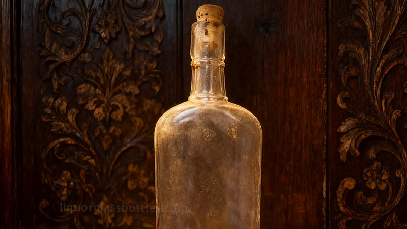 Vieille bouteille d'alcool en verre
