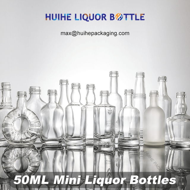 Mini bouteilles miniatures en vrac de 50 ml, vente en gros de bouteilles de liqueur d'alcool