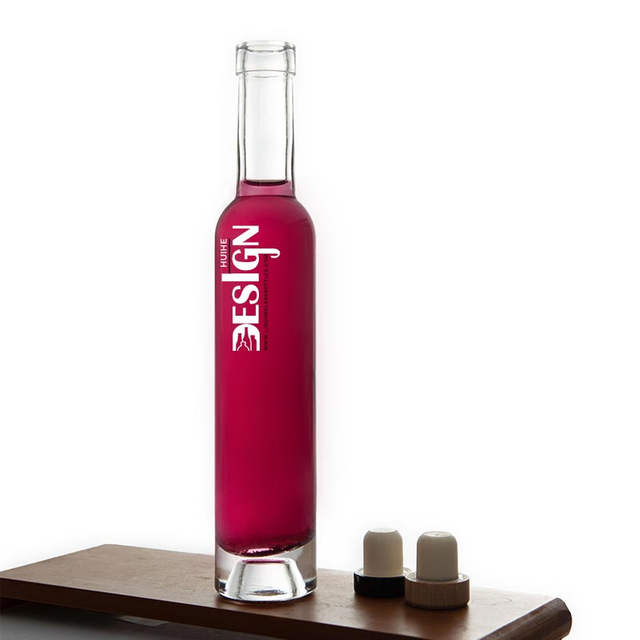 Bouteille en verre de vin de glace de dessert