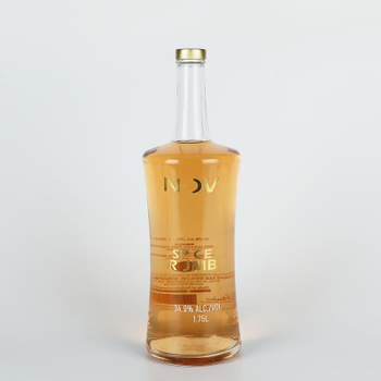 Bouteille de vodka en verre supplémentaire de 1,75 L avec couvercle à vis