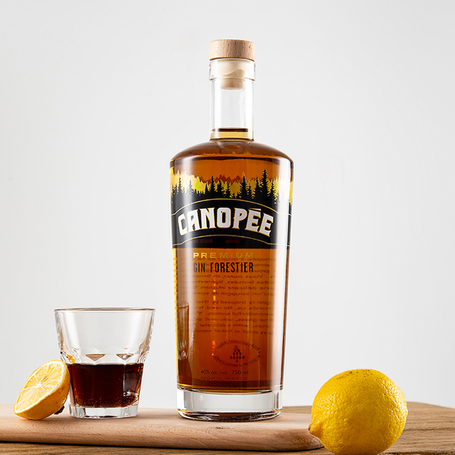 Acadeur en verre de whisky rond avec bouchon de liège