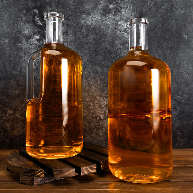 Bouteille d'alcool en verre de 1,75 L de demi-gallon
