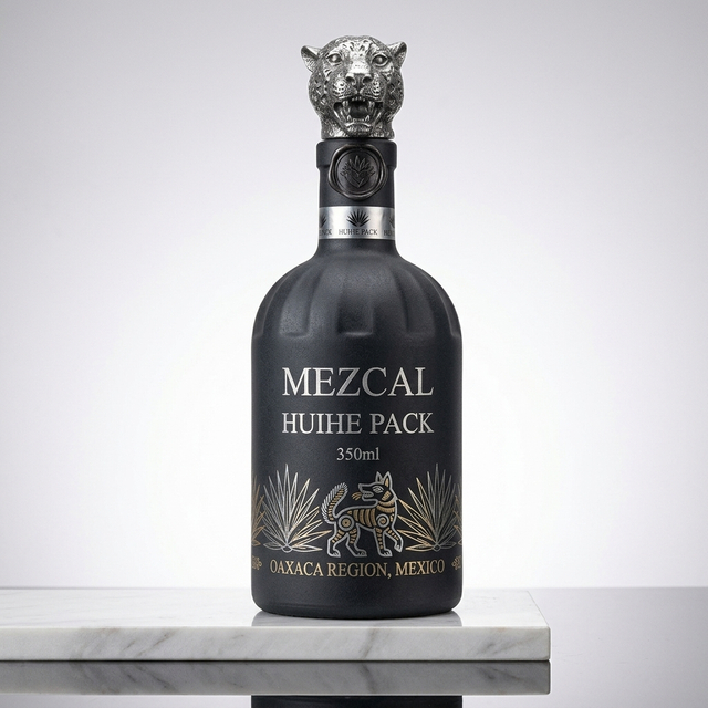 Bulbeux Cylindre d'&eacute;paule 350 ml Bouteille d'alcool en verre transparent