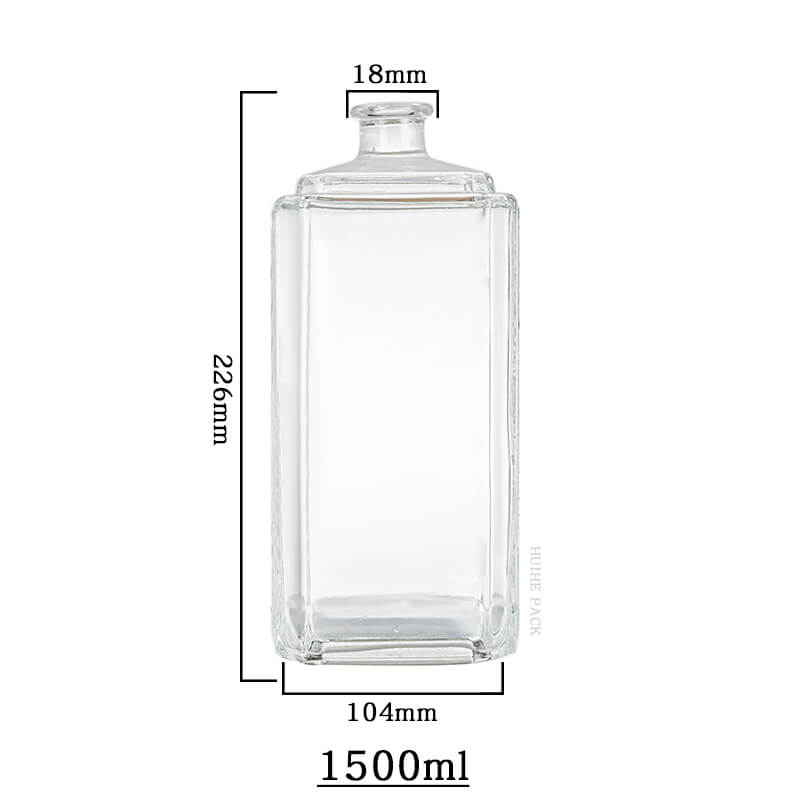 Capacité de bouteille d'alcool rectangulaire multi-bordé