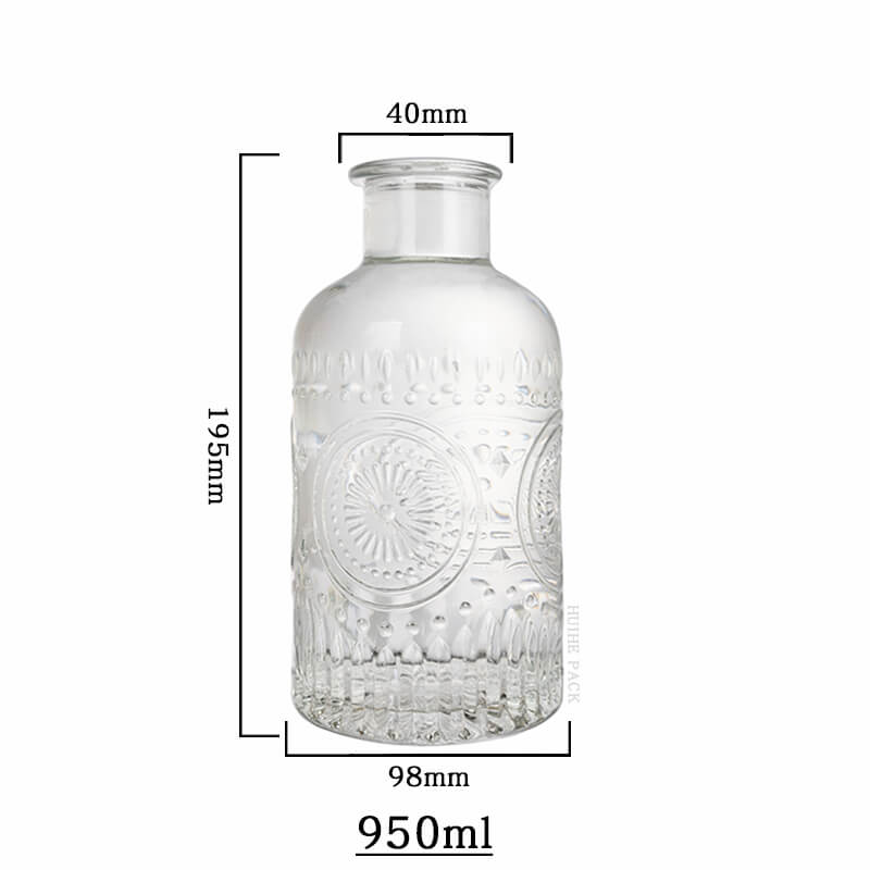 Floral thick neck Liquor Bottle-capacity Capacité de bouteille à liqueur fleuri floral