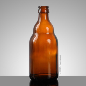 Bouteille de cidre de bière belge ambrée vide de 330 ml avec bouchon couronne