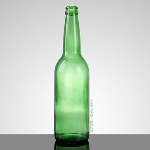Bouteille de cidre de pomme en verre de silex vert à long cou de 600 ml 20 oz