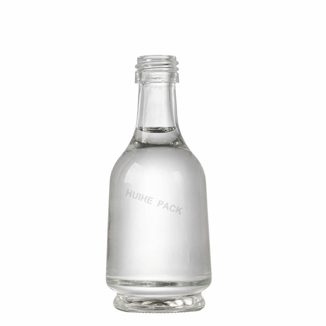 Petites bouteilles d'alcool en verre dépoli transparent de 50 ml avec bouchon à vis