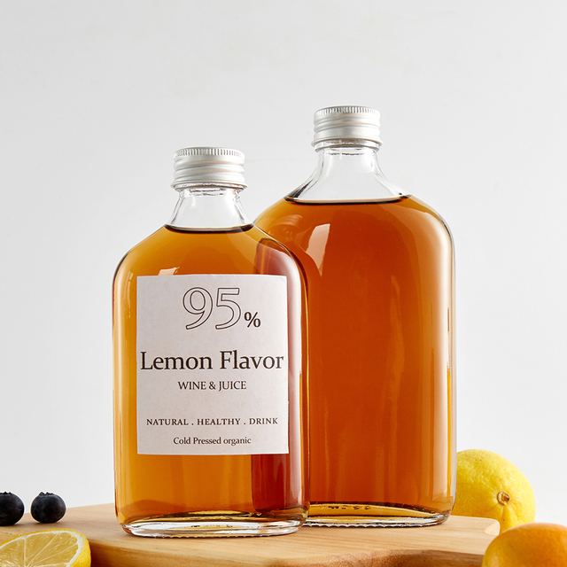 Bouteilles de flasque plat en verre clair